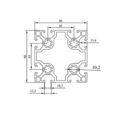 歐標9090雙槽工業鋁型材槽10系列9090鋁型材魚缸底架型