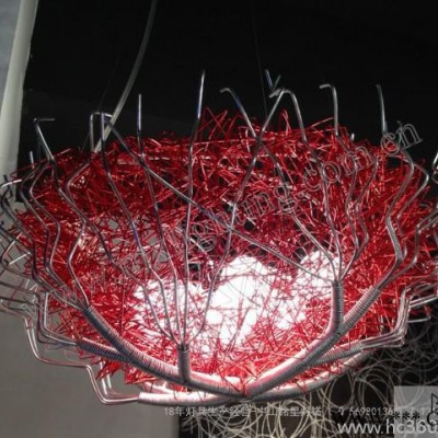 供應(yīng)廣東中山廠家批發(fā)鳥巢鳥籠餐吊燈鳥蛋燈LED節(jié)能鋁線編織吊燈廠家