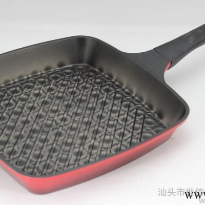 韓國進(jìn)口 君圣斯 新貴系列 壓鑄鋁3D不粘涂層 朗彩娜27cm四方平底煎盤