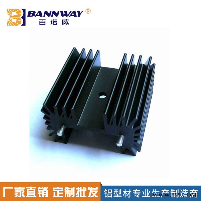 百諾威 6063T5 鋁擠壓散熱器 黑色氧化散熱器 交期保證